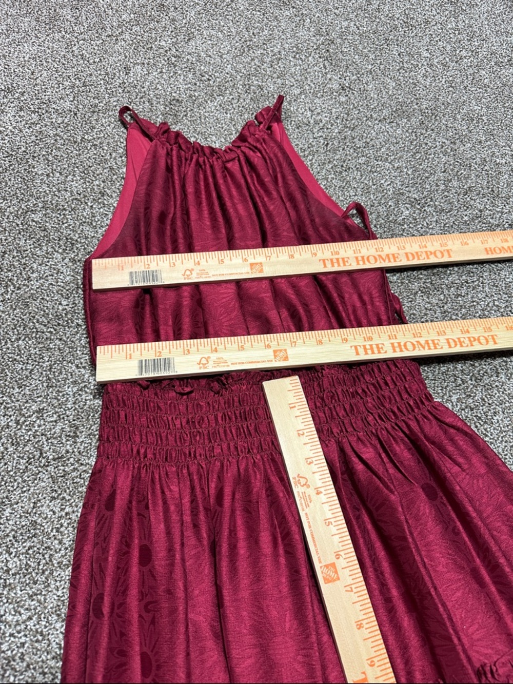 Taylor Tiered Maxi Dress in Deep Wine floral design size 2 - Picture 3 of 8